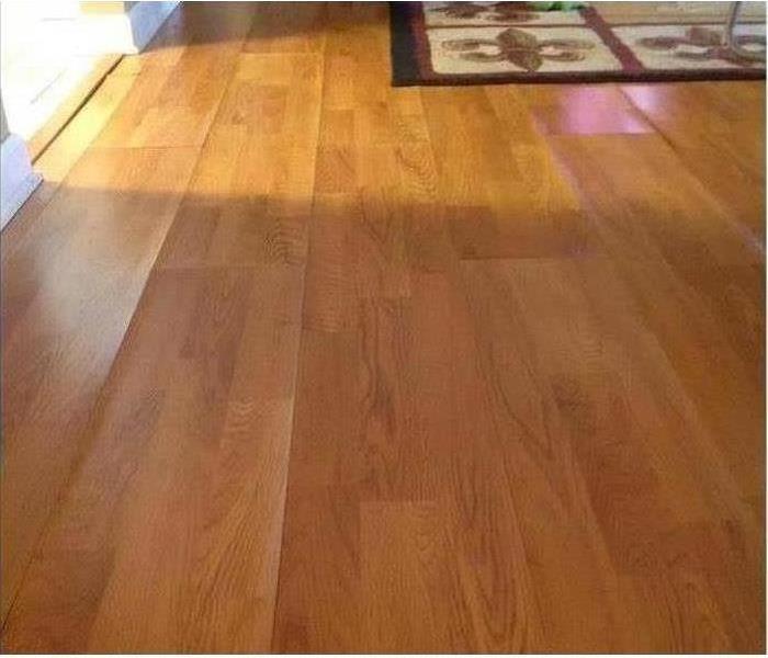 Hardwood floor with water damage
